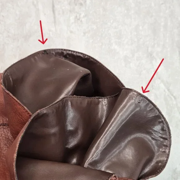 Vince Camuto Equestrian Boots 7.5 Brown Leather Knee High Studded Western Riding - Picture 8 of 14